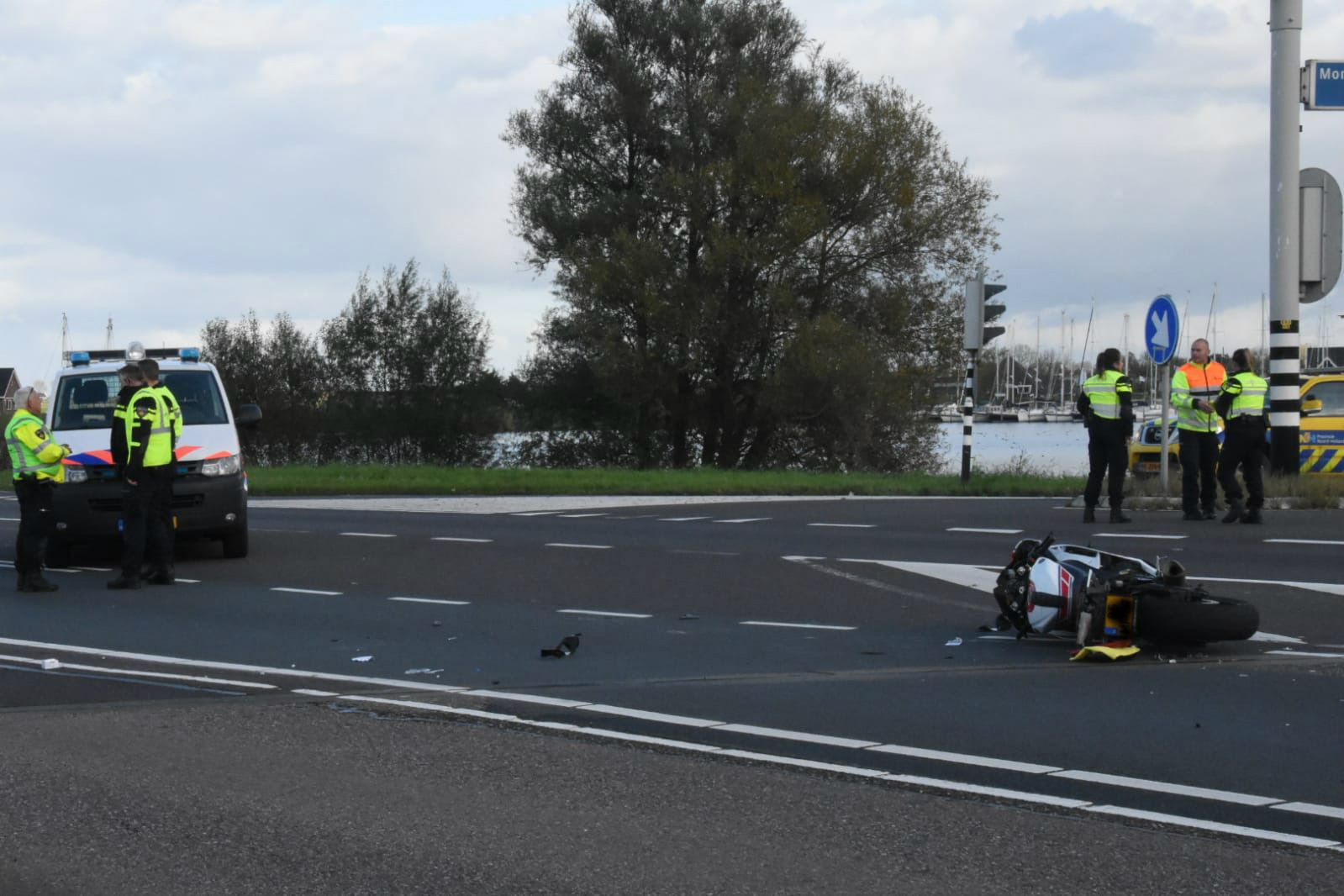 Verkeersongeval op de Jaagweg nabij Monnickendam