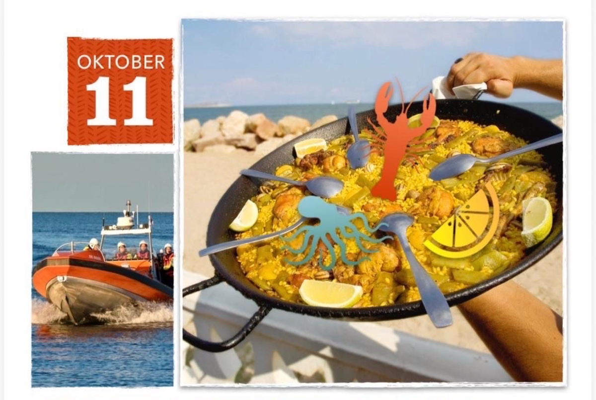 Paella eten door en voor Reddingsstation Warder